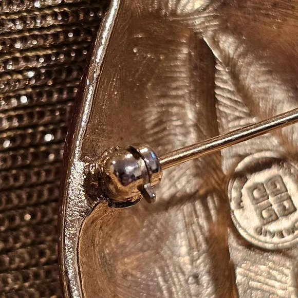 Vintage Givenchy Ladybug Brooch Red Enamel Crystal Rhinestones Gold Tone - FLAW - Picture 10 of 13